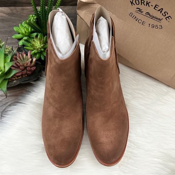 NIB Kork Ease Chandra Suede Leather Ankle Bootie Boots 9M 40.5 Brown - Picture 3 of 13